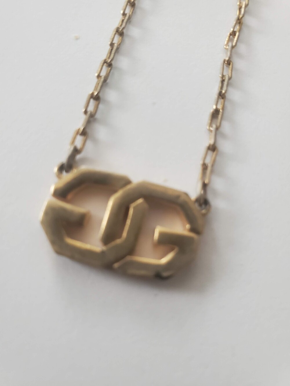 Givenchy Vintage Geometric Double G Logo Necklace - Picture 6 of 8